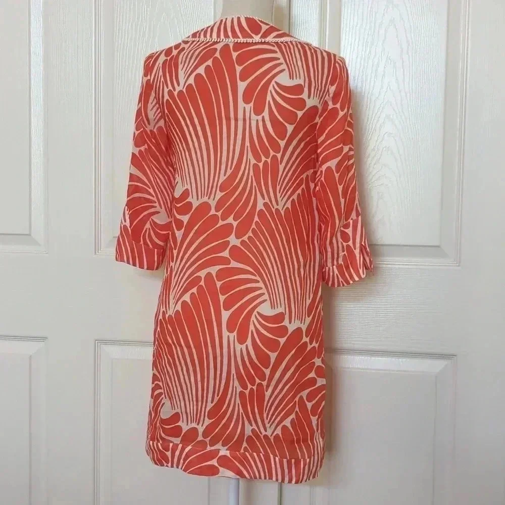 Kate Spade “Gwen” silk/linen tunic swim coverup